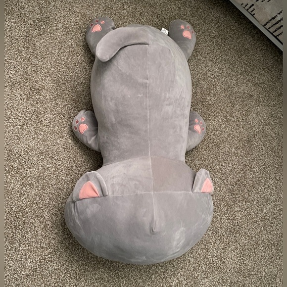 Soft Gray Kitty Cat stuffed plushie with embroidered toe beans - Picture 3 of 7